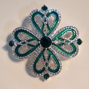 Napier Emerald Knot Brooch